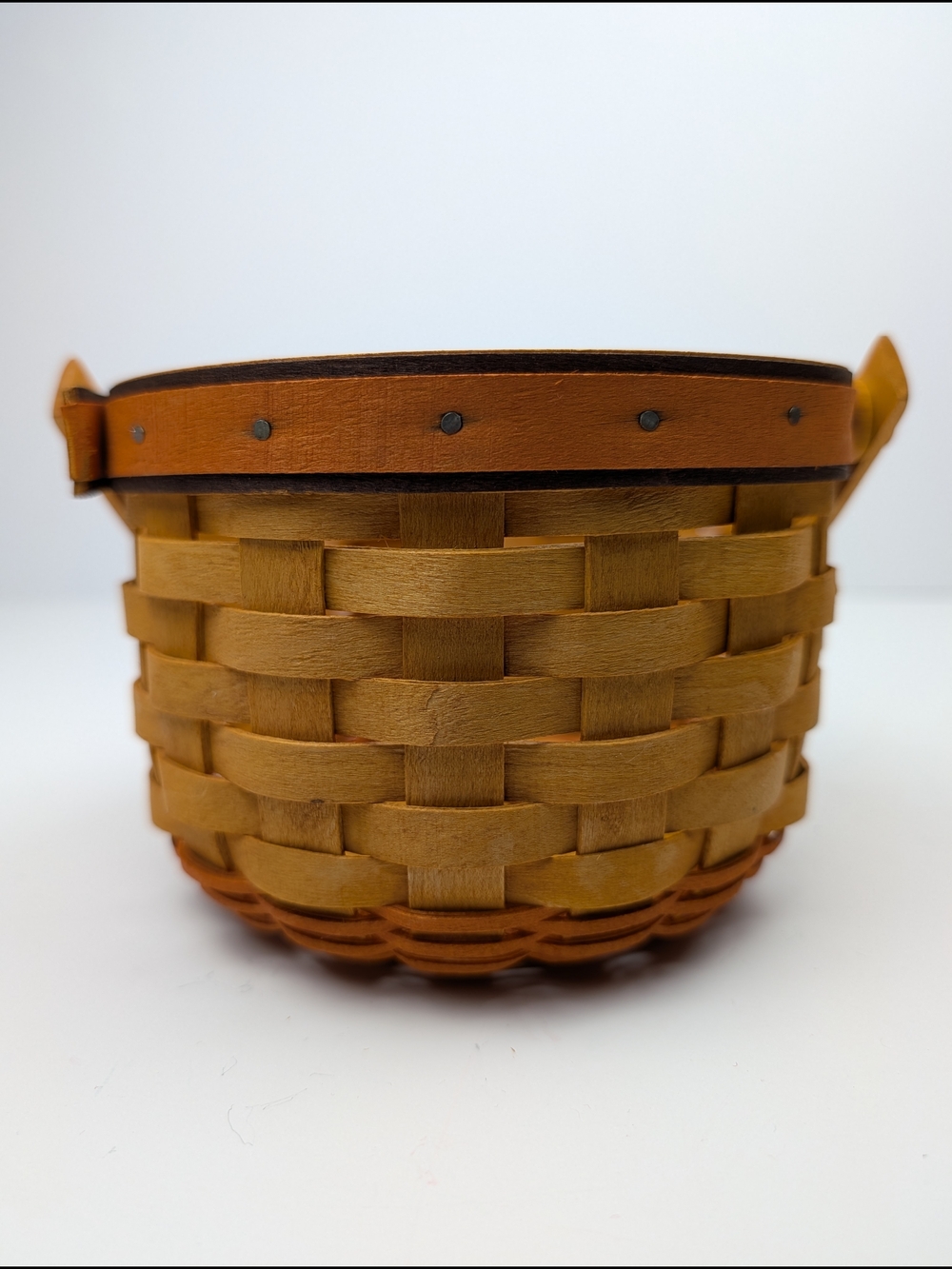 Longaberger Little Pumpkin Basket/Stem Lid/Leaves Liner/Protector, Vintage 1997 - Picture 6 of 10